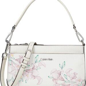 CALVIN KLEIN LUCY SHOULDER BAG WHITE FLORAL